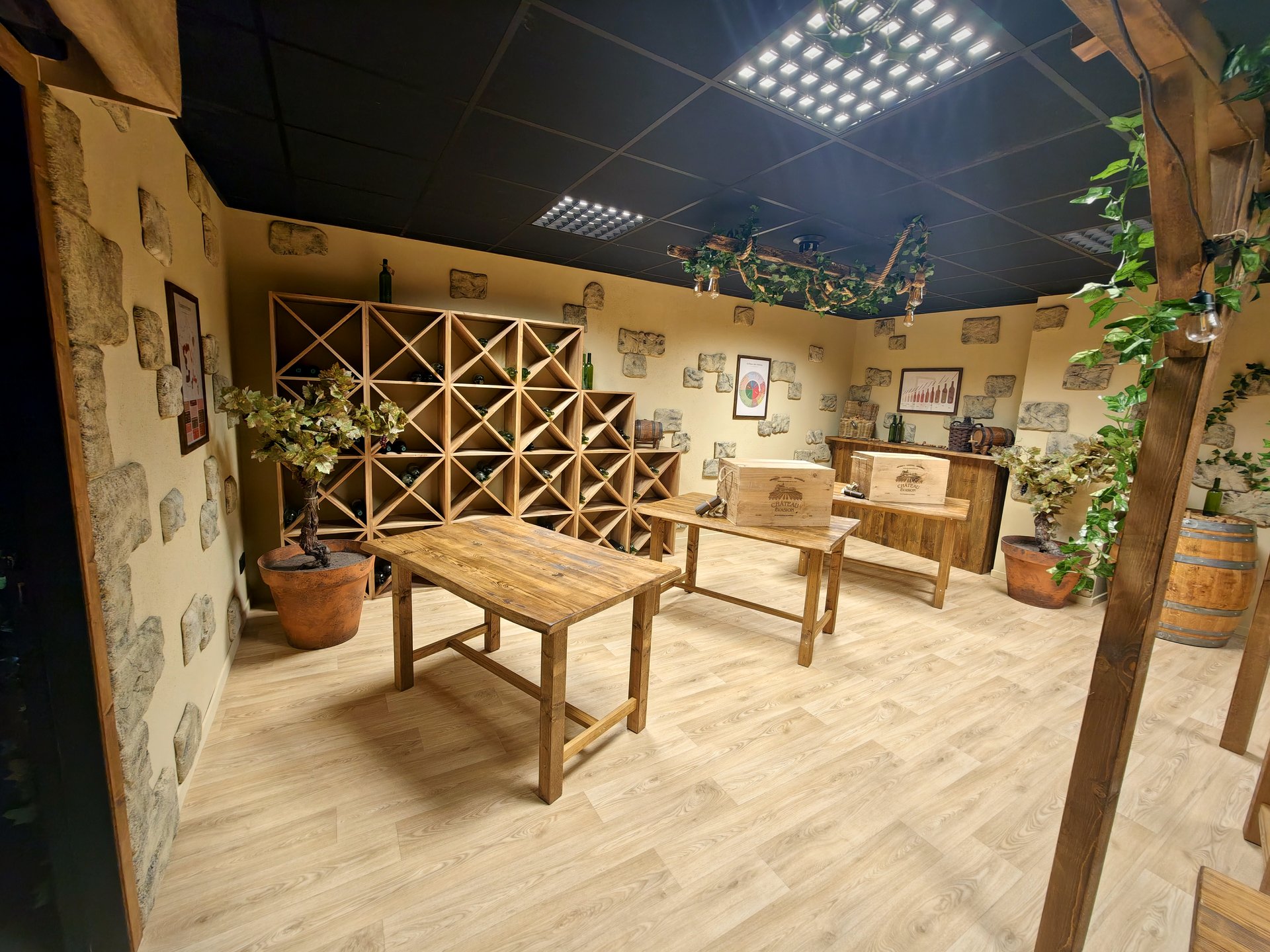 Un espace cave à vin reconstitué pour du team-building